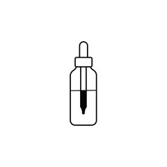 Aroma Massage Oil Line Icon On White Background