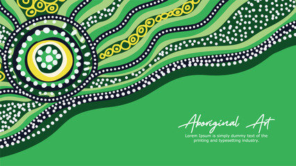 Banner creation with text and aboriginal art