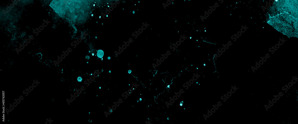 Poster abstract watercolor paint background by teal color blue and green with liquid fluid texture with abs
