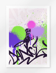 multicolored background poster, graffiti letters, bright colored inscriptions in the style of graffiti street art