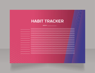 Habit tracker worksheet design template. Printable goal setting sheet. Editable time management sample. Scheduling page for organizing personal tasks. Astro Space Regular, Saira Light fonts used