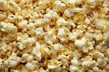 Homemade Buttered Popcorn with Salt Background
