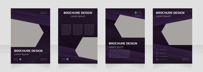 Technology integration blank brochure design. Template set with copy space for text. Premade corporate reports collection. Editable 4 paper pages. Astro Space Regular, Saira Light fonts used