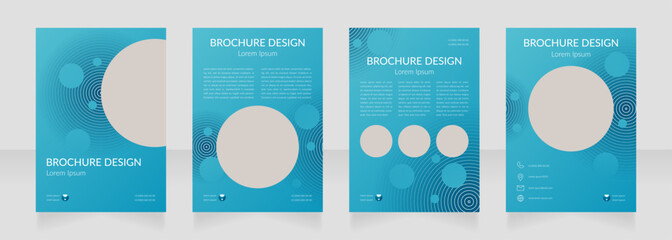 Clear water delivery service blank brochure design. Template set with copy space for text. Premade corporate reports collection. Editable 4 paper pages. Lato Regular, Light fonts used
