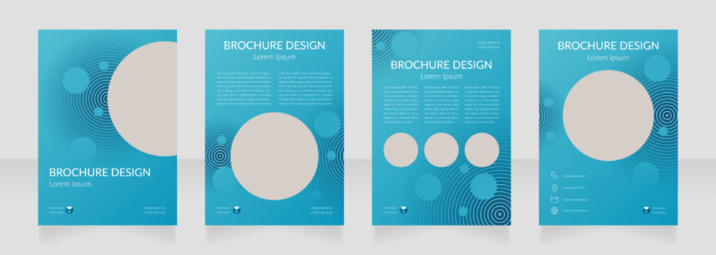 Clear water delivery service blank brochure design. Template set with copy space for text. Premade corporate reports collection. Editable 4 paper pages. Lato Regular, Light fonts used