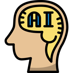 ai head filled outline icon