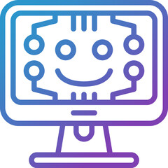 artificial intelligence gradient line icon