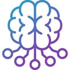 brain gradient line icon