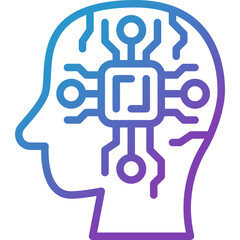 chip head gradient line icon