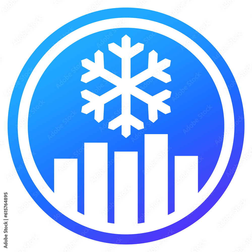 Poster freeze level control icon with graph