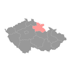 Hradec Kralove region administrative unit of the Czech Republic. Vector illustration.