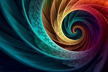 Fibonacci Spiral Background. AI