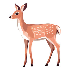Playful Nature's Companion: Playful 2D Illustration of a Darling White-tailed Deer