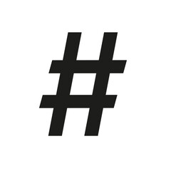 Hashtag icon vector illustration, hashtag sign symbol vector isolated on white background.