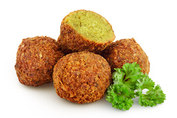 falafel ball isolated on a white background with full depth of field