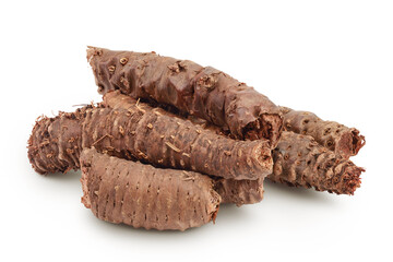 Rhodiola rosea root isolated on white background with full depth of field