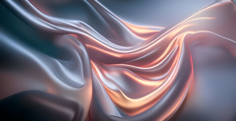 background with folds of copper pink soft glow in the dark. generative ai