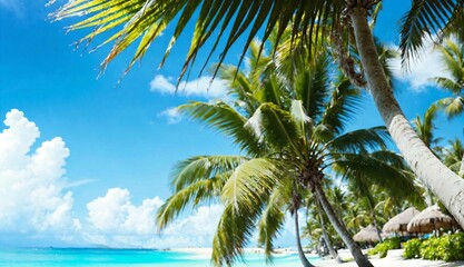 Obraz premium coconut tree on the beach ai generated