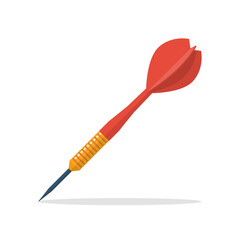 Red dart flat icon. Vector illustration flat design. Isolated on white background.