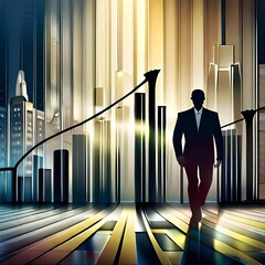 businessman standing on stairs