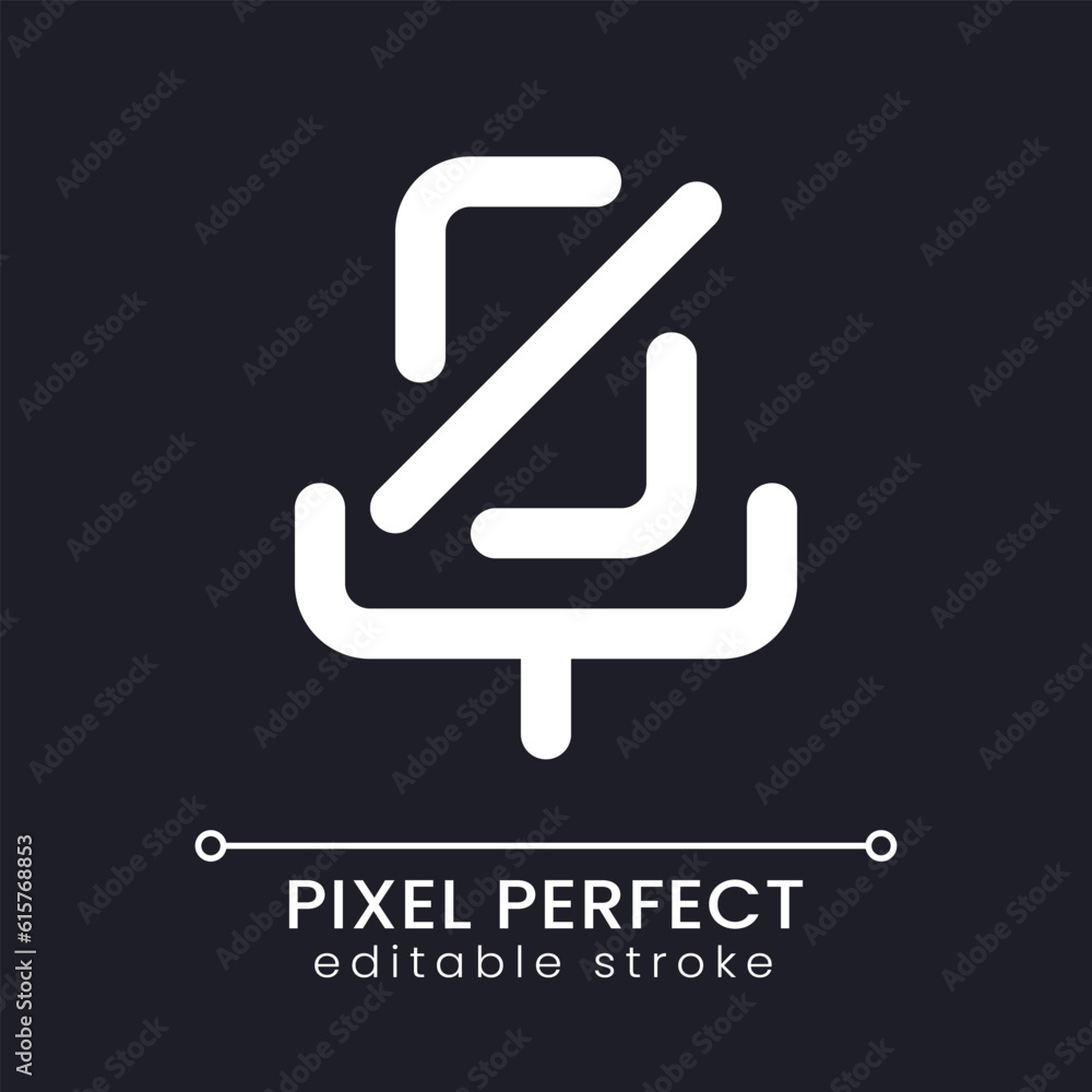 Aufkleber turn off microphone pixel perfect white linear ui icon for dark theme. do not record. mute mic. vect