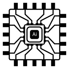 Microprocessor chip icon.