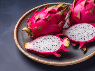 An image of a prickly pear cactus fruit, showcasing its vibrant color and unique texture.