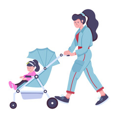 Pushing Stroller