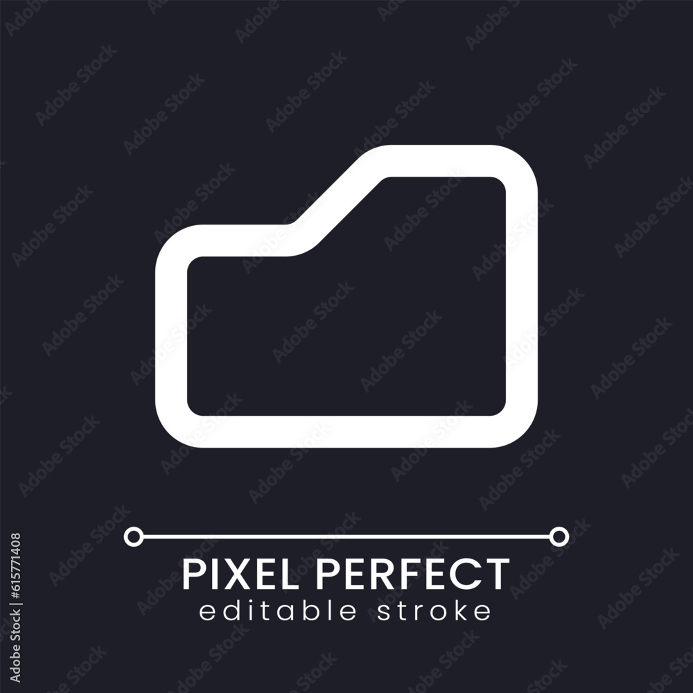 Poster folder pixel perfect white linear ui icon for dark theme. files archive. digital documents. vector l