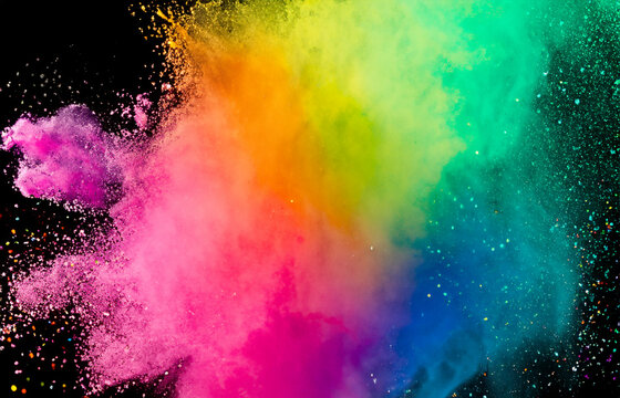 Colored powder explosion on a dark background © Roberto Sorin