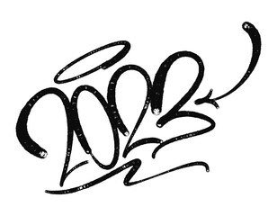 illustration Black graffiti tag lettering aerosol can spray paint
