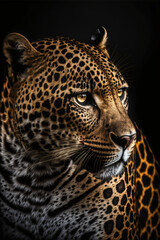 Aesthetic photo of a black golden Jaguar