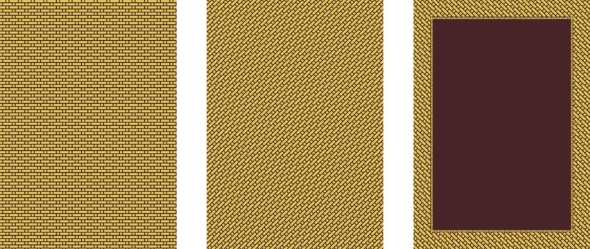 Woven Background Mat Frame Light Brown