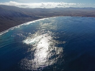 aerial view of the coastline