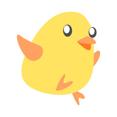 cute baby chicks flapping wings in cartoon style. isolated on white background. animal, poultry, livestock concept. Perfect for children's book illustrations, print, sticker, etc. flat vector.