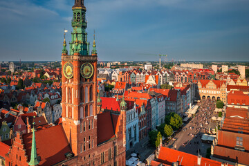 Obraz premium Beautiful architecture of the Main Town of Gdansk at summer, Poland