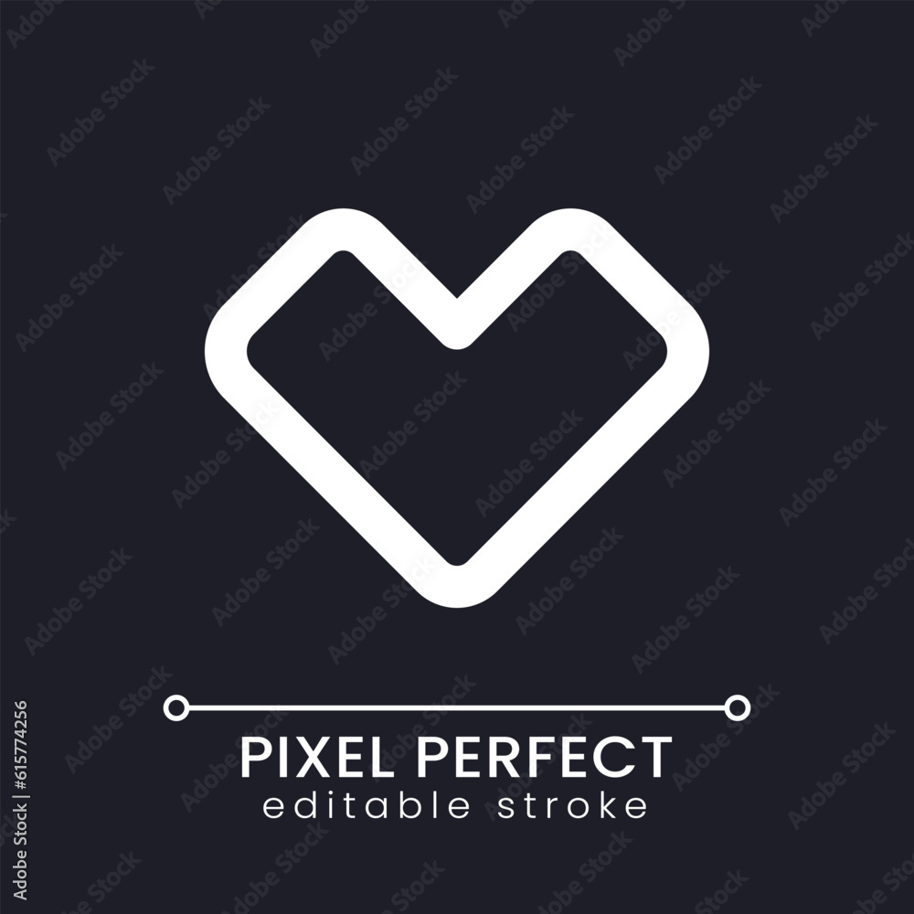 Poster like pixel perfect white linear ui icon for dark theme. social media interaction. feedback. vector l