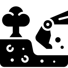deforestation solid icon
