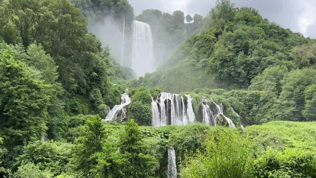 Beautiful view of Marmore falls in Umbria Italy