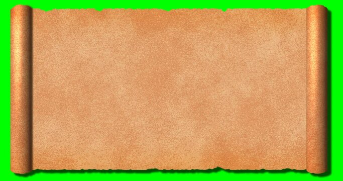 Old Paper Scroll In Open And Close Scroll Out With Luma Matte