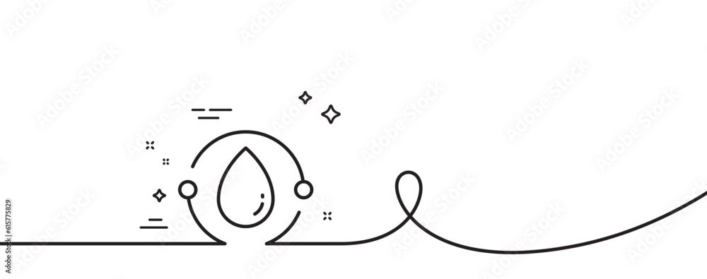 Poster cold-pressed oil line icon. continuous one line with curl. organic tested sign. water drop symbol. c