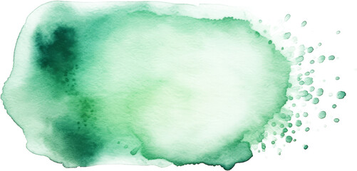 Fototapeta premium green watercolor stain on transparent background