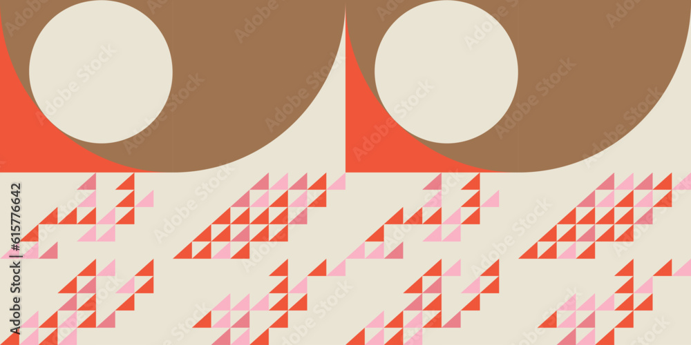 Fototapete modern abstract geometric vector seamless pattern with simple elements and shapes like circle, squar