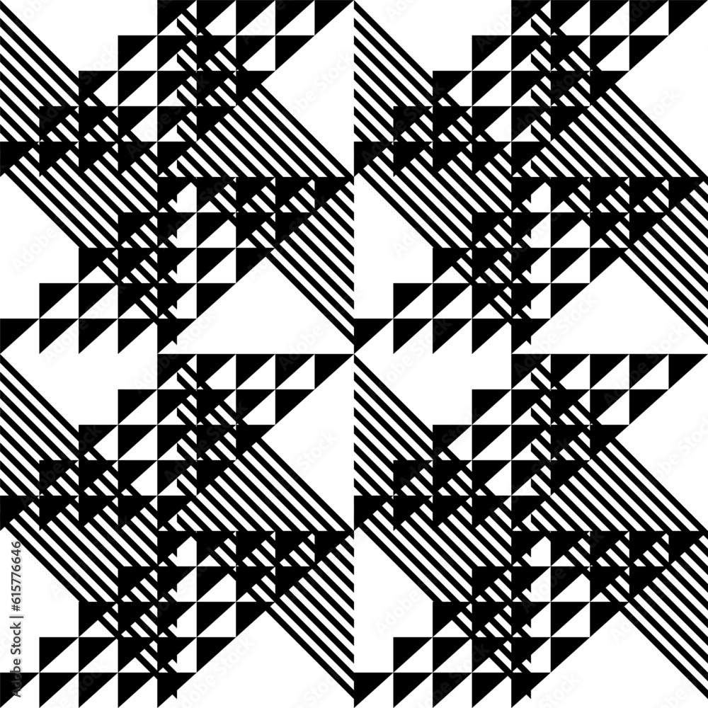 Poster Modern abstract geometric contemporary vector seamless diagonal pattern with simple elements and shapes. Graphic black and white minimalist background.