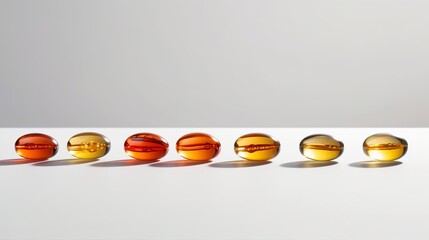 A fish oil gel capsules, showcasing their essential omega-3 fatty acids for health. AI generated