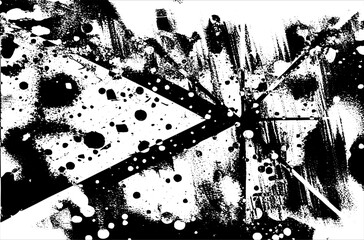 Obraz premium Grunge is black and white. A pattern of blots, splashes of paint. Vector abstract drawing