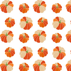 seamless pattern with painted pumpkins