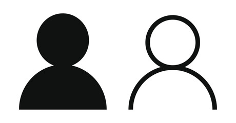 male, female or any user face avatar in silhouette and outline. Unknown or anonymous user. Vector illustration.