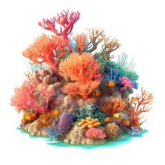 Fototapeta na wymiar coral reef isolated on transparent background cutout