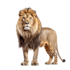 lion standing , isolated on transparent background cutout